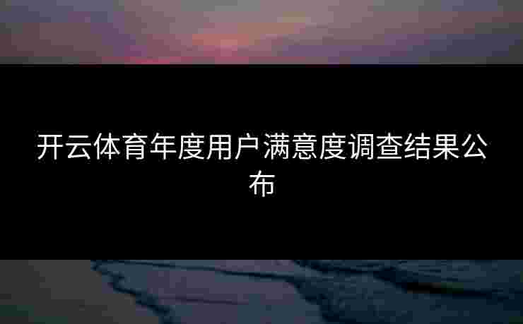 开云体育年度用户满意度调查结果公布